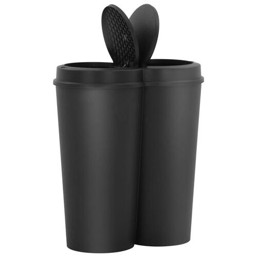 Dobbelt affaldsspand 50 l sort