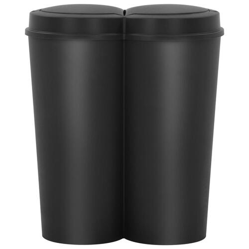 Dobbelt affaldsspand 50 l sort