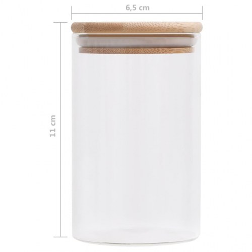 Opbevaringsglas med bambuslåg 10 stk. 260 ml
