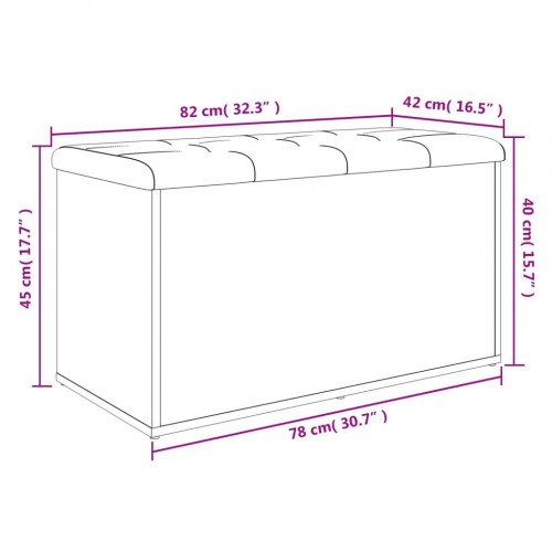 Opbevaringsbænk 82x42x45 cm konstrueret træ brun egetræsfarve