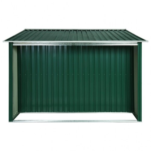 Haveskur med skydedøre 329,5 x 205 x 178 cm stål grøn