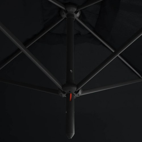 Dobbelt parasol med stålstang - sort