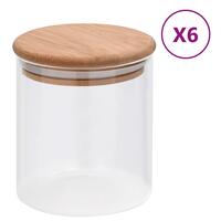 Opbevaringsglas med bambuslåg 6 stk. 600 ml
