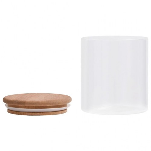 Opbevaringsglas med bambuslåg - 10 stk., 600 ml