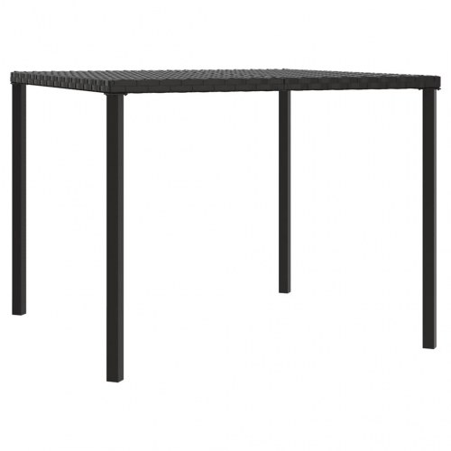 Spisebordssæt til haven i polyrattan - L-formet sofa + bord, grå