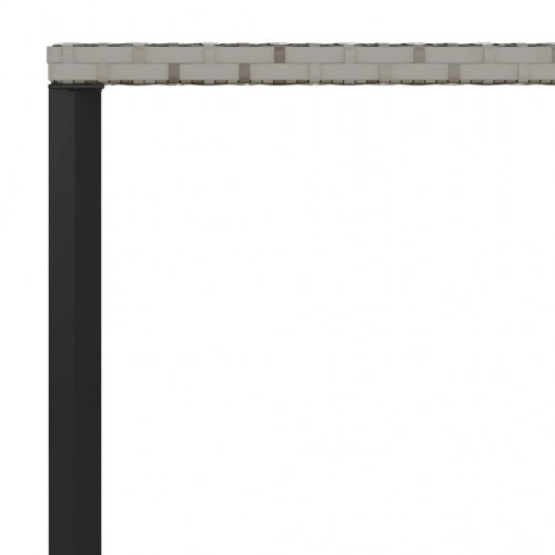 Spisebordssæt til haven i polyrattan - L-formet sofa + bord, grå