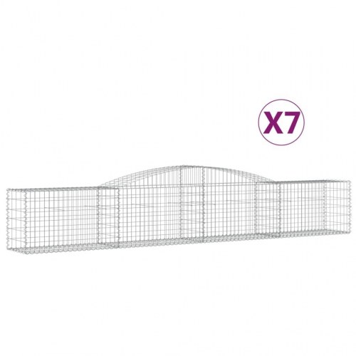 Buede gabionkurve - 7 stk. 400×50×60/80 cm i galvaniseret jern