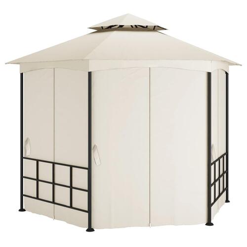 Pavillon med sidevægge 3,1x2,7 m cremefarvet