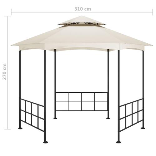 Pavillon med sidevægge 3,1x2,7 m cremefarvet