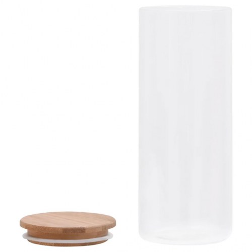 Opbevaringsglas med bambuslåg 6 stk. 1000 ml