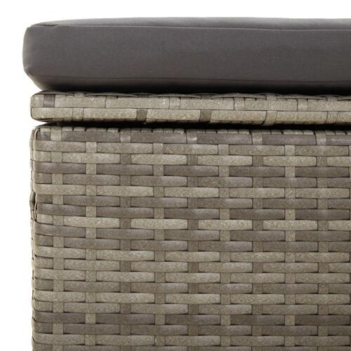 Loungesæt til haven 3 dele med hynder polyrattan grå