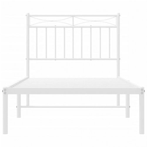 Sengeramme med sengegavl 90x190 cm metal hvid