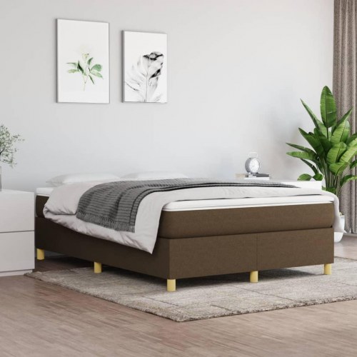 Boxspring sengeramme 140×200 cm i stof - mørkebrun