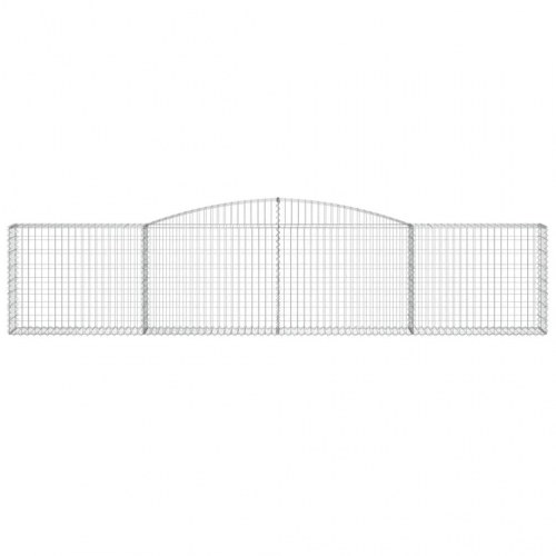 Buede gabionkurve - 6 stk. 400×30×80/100 cm i galvaniseret jern