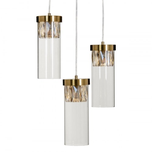 Loftslampe Krystal Gylden Metal 27 cm 31 x 31 x 45 cm