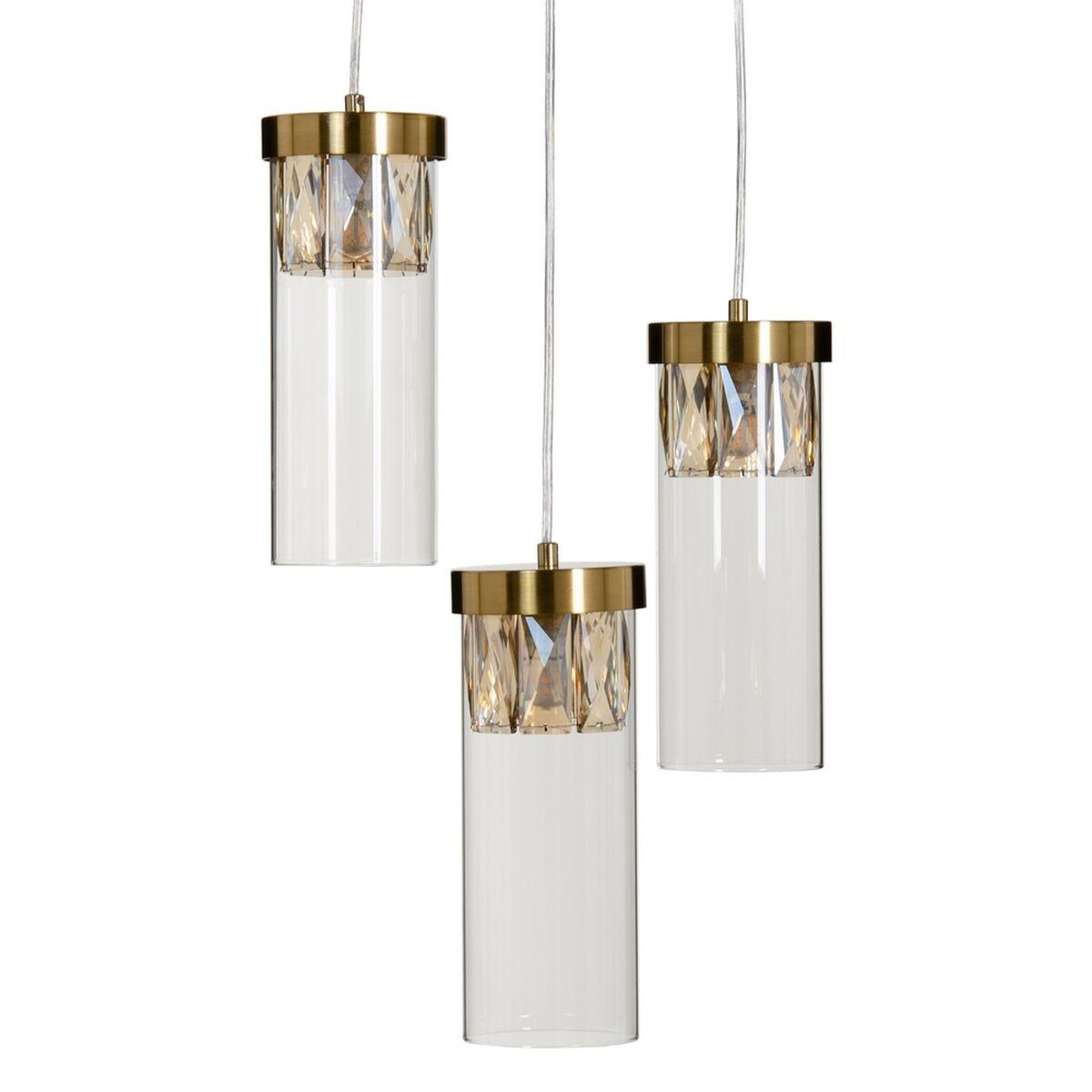 Loftslampe Krystal Gylden Metal 27 cm 31 x 31 x 45 cm
