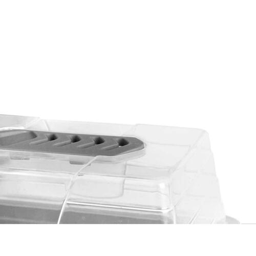 Drivhus Grå Gennemsigtig Plastik 38,4 x 17,5 x 24,7 cm (8 enheder)