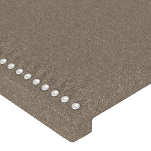 Sengegavl med LED-lys 144x5x118/128 cm stof gråbrun