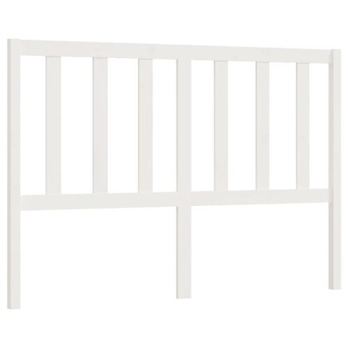 Sengegærde 126x4x100 cm massivt fyrretræ hvid