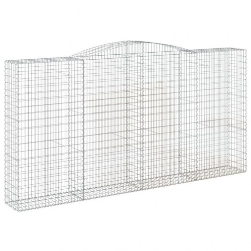 Buede gabionkurve 3 stk. - 400 × 50 × 200/220 cm i galvaniseret jern