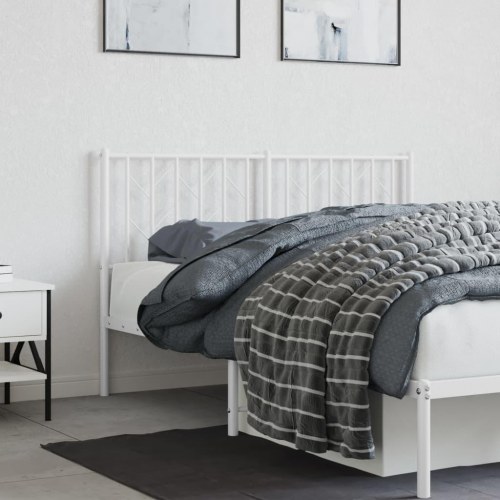 Sengegavl 135 cm metal hvid