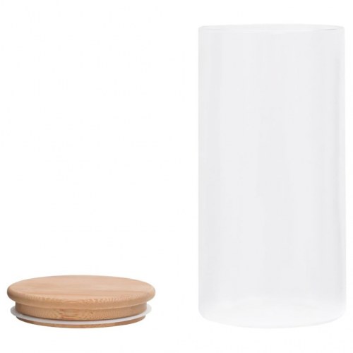 Opbevaringsglas med bambuslåg - 4 stk. 1.200 ml