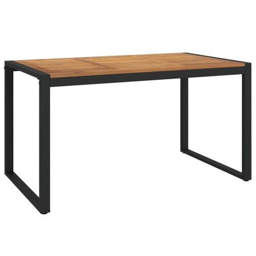 Havebord med U-formede ben 140x80x75 cm massivt akacietræ