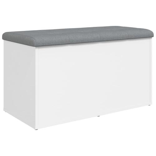 Opbevaringsbænk 82x42x45 cm konstrueret træ hvid