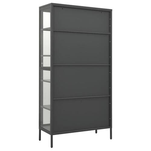 Udstillingsskab 90x40x180 cm stål og hærdet glas antracitgrå