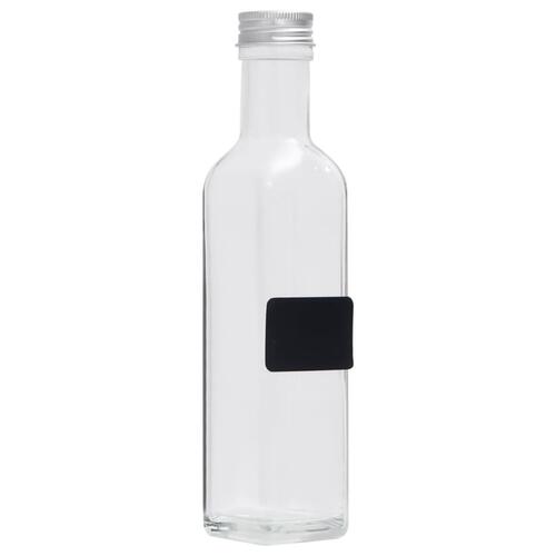 Glasflasker med skruelåg 12 stk. 250 ml firkantet