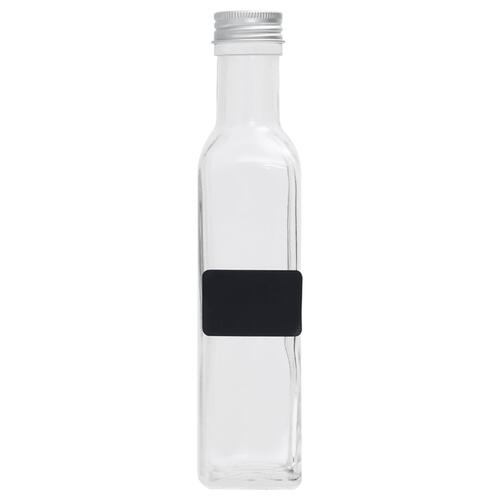 Glasflasker med skruelåg 12 stk. 250 ml firkantet