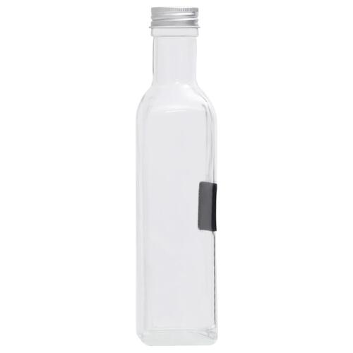Glasflasker med skruelåg 12 stk. 250 ml firkantet