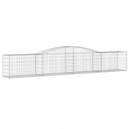 Buede gabionkurve - 4 stk. 400 × 50 × 60/80 cm i galvaniseret jern