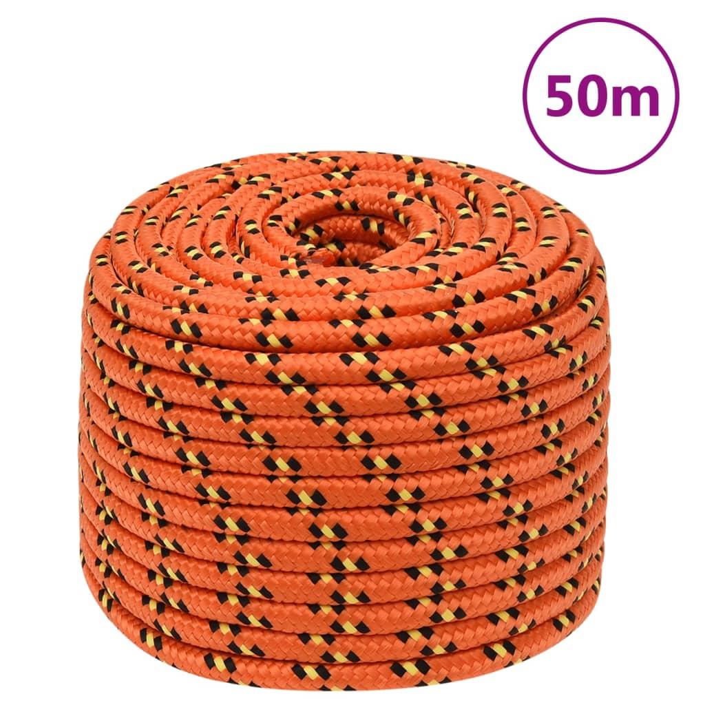 Tovværk til båd 12 mm 50 m polypropylen orange