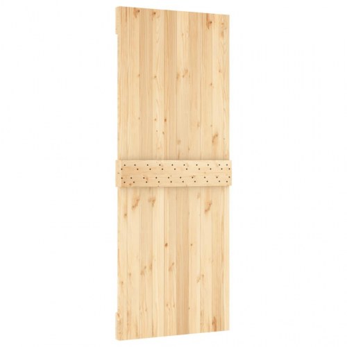 Skydedør med monteringssæt 80x210 cm massivt fyrretræ