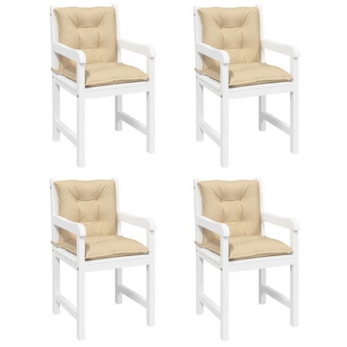 Stolehynder m. lav ryg 4 stk. 100x50x7 cm stof beige