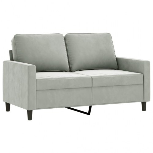 2-personers sofa i velour - lysegrå, sædebredde 120 cm