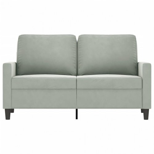 2-personers sofa i velour - lysegrå, sædebredde 120 cm
