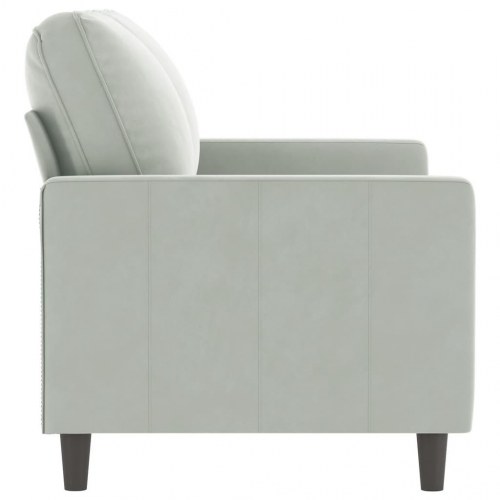2-personers sofa i velour - lysegrå, sædebredde 120 cm