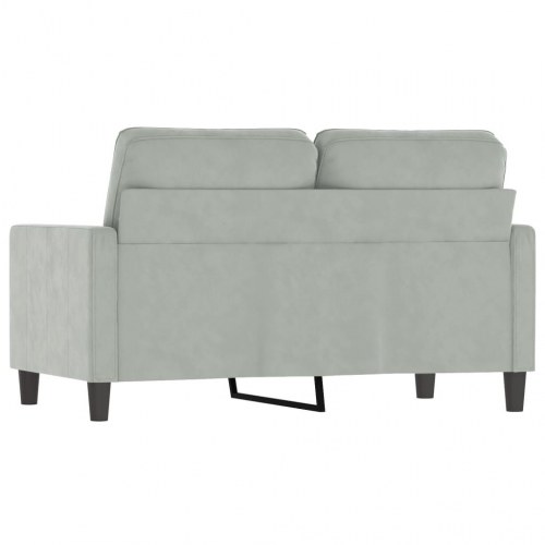 2-personers sofa i velour - lysegrå, sædebredde 120 cm