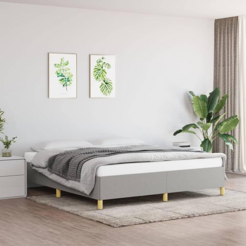Boxspring sengeramme 160×200 cm i stof - lysegrå