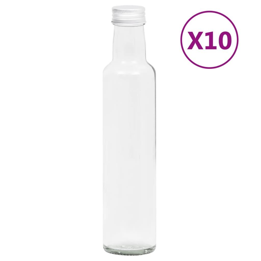 Små glasflasker med skruelåg 10 stk. 260 ml