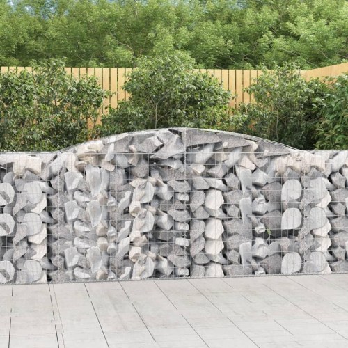Buede gabionkurve - 10 stk. 400×50×100/120 cm i galvaniseret jern