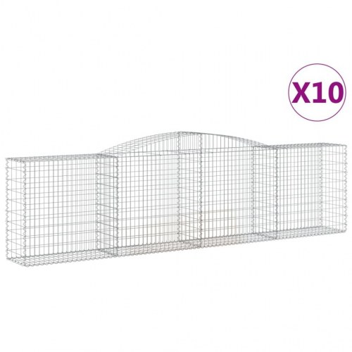 Buede gabionkurve - 10 stk. 400×50×100/120 cm i galvaniseret jern