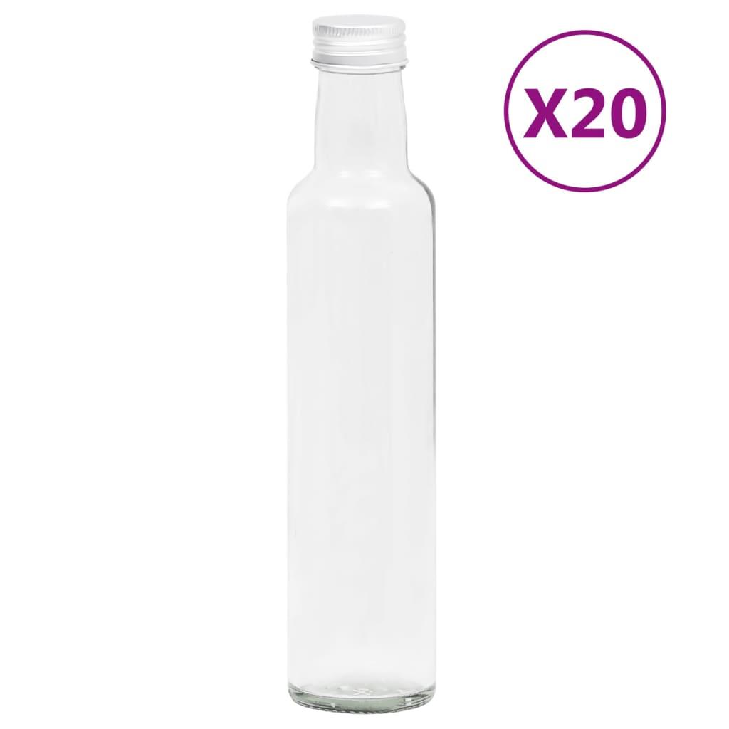 Små glasflasker med skruelåg 20 stk. 260 ml
