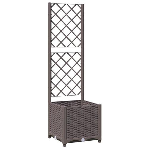 Plantekasse med espalier 40x40x136 cm PP brun