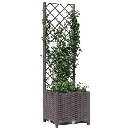 Plantekasse med espalier 40x40x136 cm PP brun