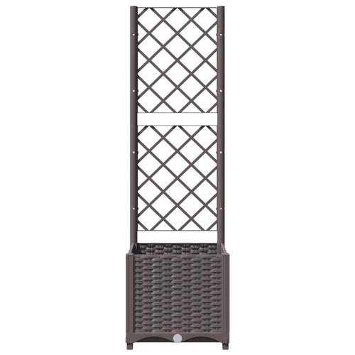 Plantekasse med espalier 40x40x136 cm PP brun