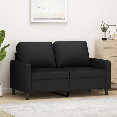 2-personers sofa i sort fløjl - sædebredde 120 cm
