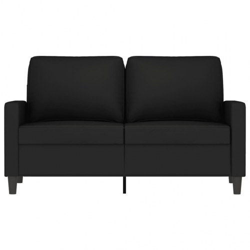 2-personers sofa i sort fløjl - sædebredde 120 cm